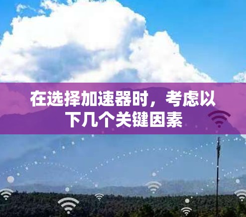 在选择加速器时，考虑以下几个关键因素